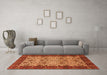 Machine Washable Abstract Orange Modern Area Rugs in a Living Room, wshabs4157org