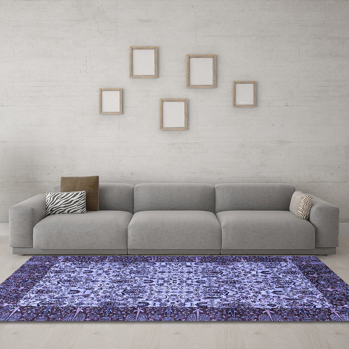 Machine Washable Abstract Blue Modern Rug in a Living Room, wshabs4157blu
