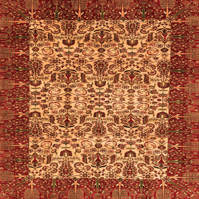 Square Abstract Orange Modern Rug, abs4157org