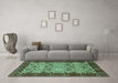 Machine Washable Abstract Turquoise Modern Area Rugs in a Living Room,, wshabs4157turq