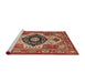 Sideview of Machine Washable Abstract Tomato Red Rug, wshabs4158