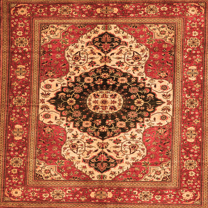 Square Machine Washable Persian Orange Traditional Area Rugs, wshabs4158org