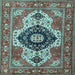 Square Machine Washable Persian Light Blue Traditional Rug, wshabs4158lblu