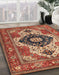 Abstract Red Persian Rug in Family Room, abs4158