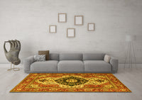 Machine Washable Persian Yellow Traditional Rug, wshabs4158yw