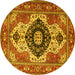 Round Machine Washable Persian Yellow Traditional Rug, wshabs4158yw