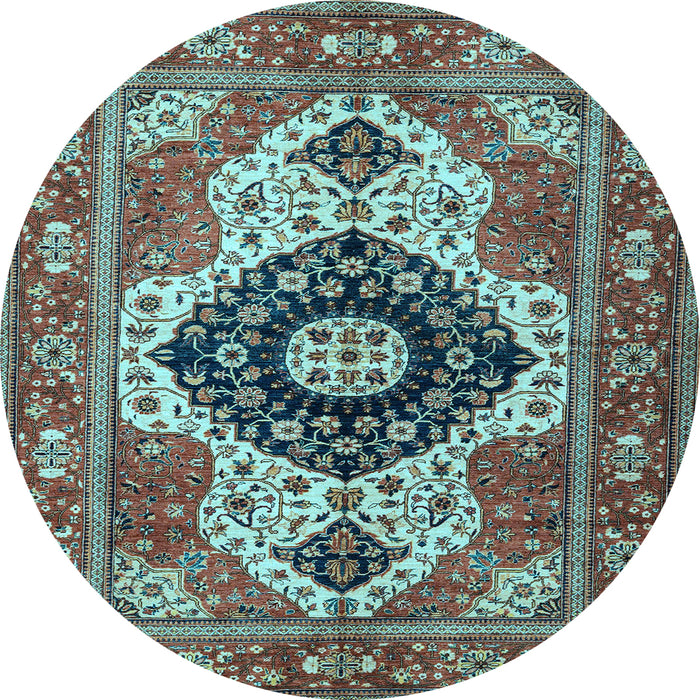 Round Persian Light Blue Traditional Rug, abs4158lblu