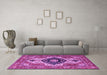 Machine Washable Persian Purple Traditional Area Rugs in a Living Room, wshabs4158pur