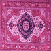 Square Machine Washable Persian Pink Traditional Rug, wshabs4158pnk