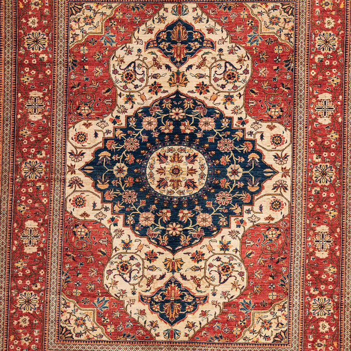 Machine Washable Abstract Tomato Red Rug, wshabs4158