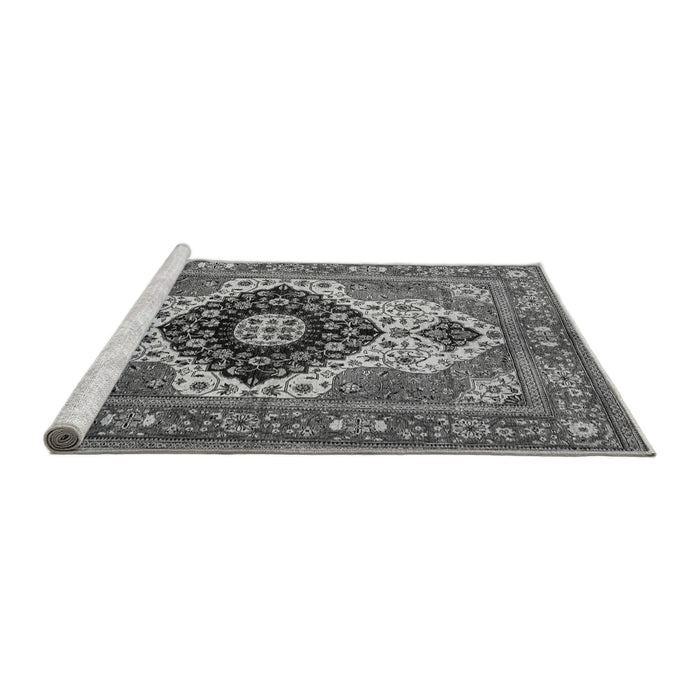 Sideview of Machine Washable Persian Gray Traditional Rug, wshabs4158gry