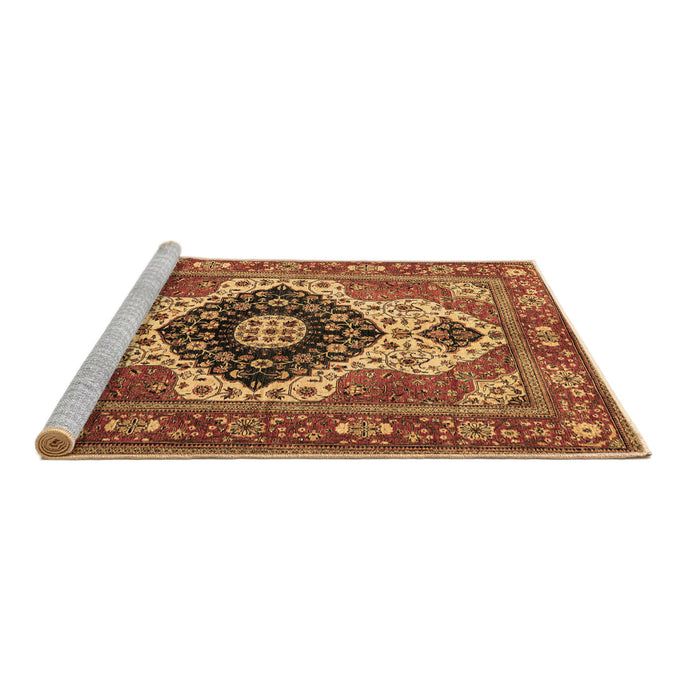 Sideview of Machine Washable Persian Brown Traditional Rug, wshabs4158brn