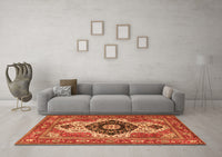 Machine Washable Persian Orange Traditional Rug, wshabs4158org