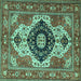 Square Persian Turquoise Traditional Rug, abs4158turq