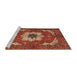 Sideview of Machine Washable Abstract Tomato Red Rug, wshabs4159