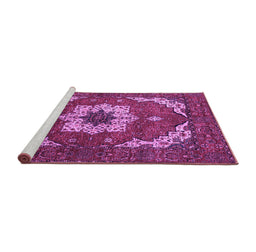 Sideview of Machine Washable Persian Purple Traditional Area Rugs, wshabs4159pur