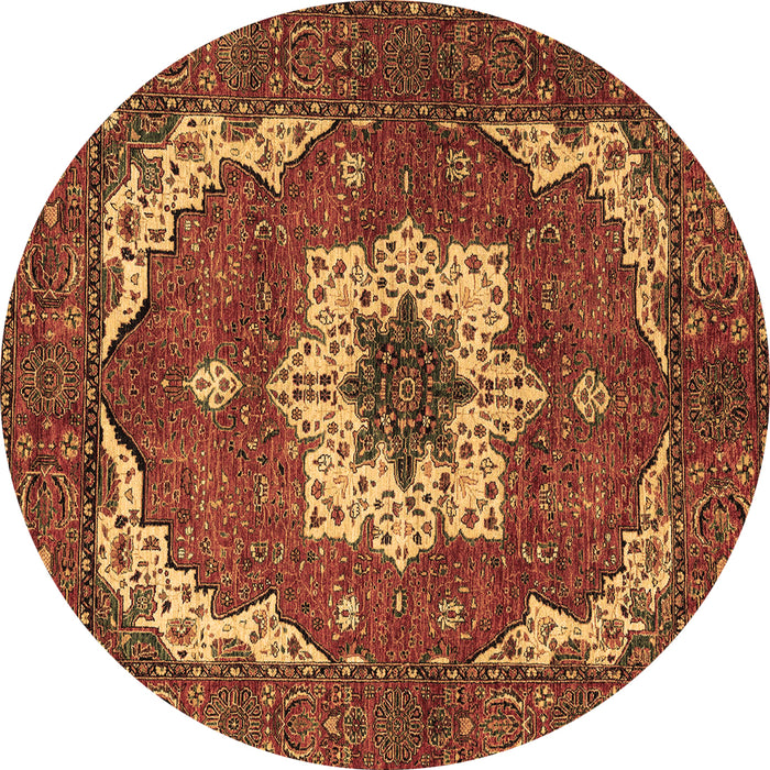 Round Persian Brown Traditional Rug, abs4159brn