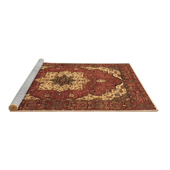Sideview of Machine Washable Persian Brown Traditional Rug, wshabs4159brn