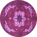 Round Persian Purple Traditional Rug, abs4159pur