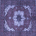 Square Machine Washable Persian Blue Traditional Rug, wshabs4159blu