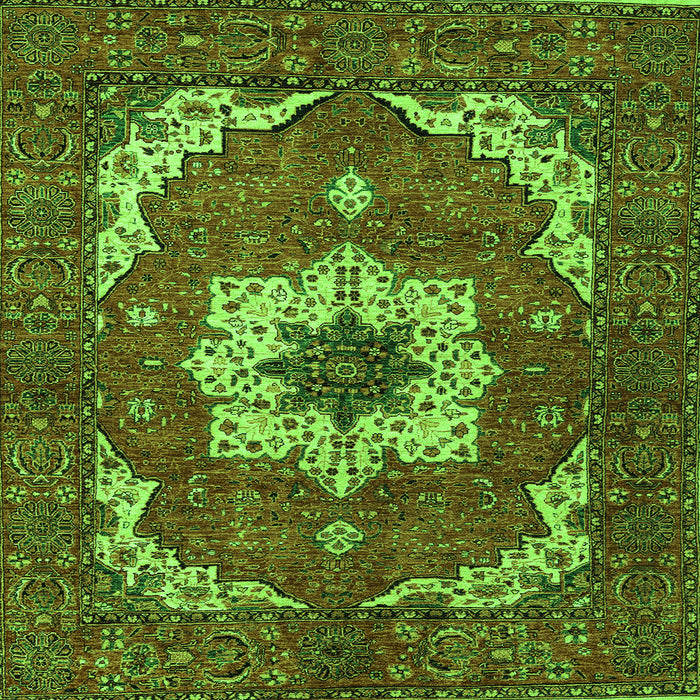 Square Persian Green Traditional Rug, abs4159grn