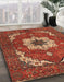 Abstract Red Persian Rug in Family Room, abs4159