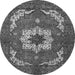 Round Machine Washable Persian Gray Traditional Rug, wshabs4159gry