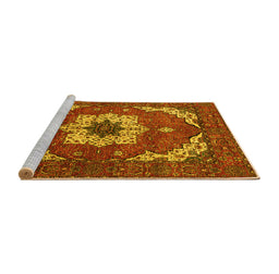 Sideview of Machine Washable Persian Yellow Traditional Rug, wshabs4159yw