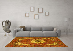 Machine Washable Persian Yellow Traditional Rug in a Living Room, wshabs4159yw