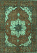 Machine Washable Persian Turquoise Traditional Area Rugs, wshabs4159turq