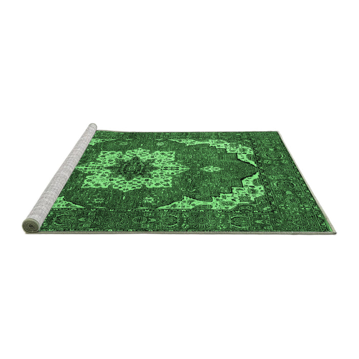 Sideview of Machine Washable Persian Emerald Green Traditional Area Rugs, wshabs4159emgrn