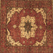 Square Persian Brown Traditional Rug, abs4159brn