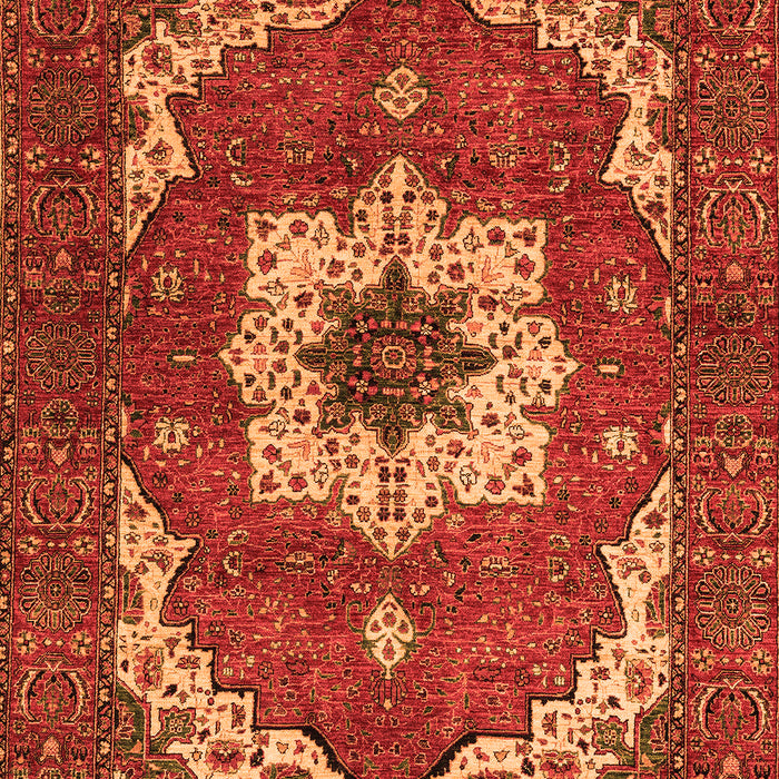 Machine Washable Persian Orange Traditional Area Rugs, wshabs4159org