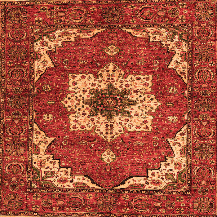 Square Persian Orange Traditional Rug, abs4159org