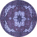 Round Persian Blue Traditional Rug, abs4159blu