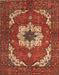 Machine Washable Abstract Tomato Red Rug, wshabs4159