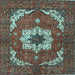 Square Persian Light Blue Traditional Rug, abs4159lblu