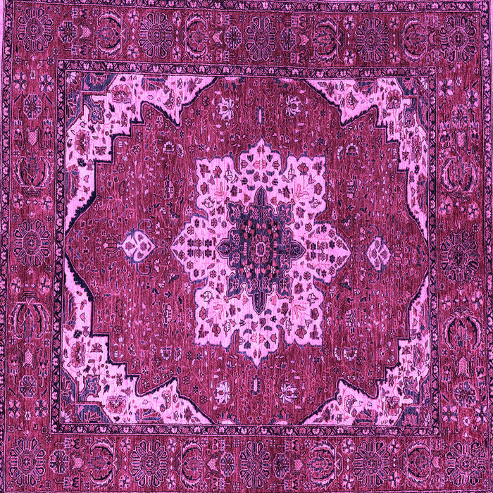 Square Machine Washable Persian Purple Traditional Area Rugs, wshabs4159pur