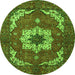 Round Persian Green Traditional Rug, abs4159grn