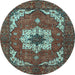 Round Persian Light Blue Traditional Rug, abs4159lblu