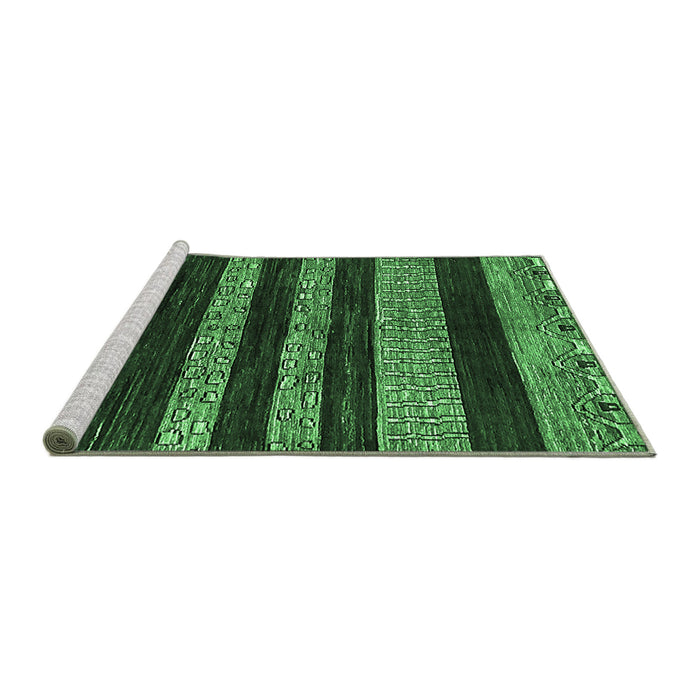 Sideview of Machine Washable Abstract Emerald Green Modern Area Rugs, wshabs415emgrn