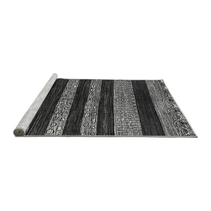 Sideview of Machine Washable Abstract Gray Modern Rug, wshabs415gry