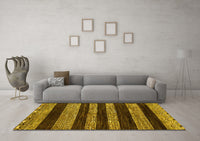 Machine Washable Abstract Yellow Modern Rug, wshabs415yw