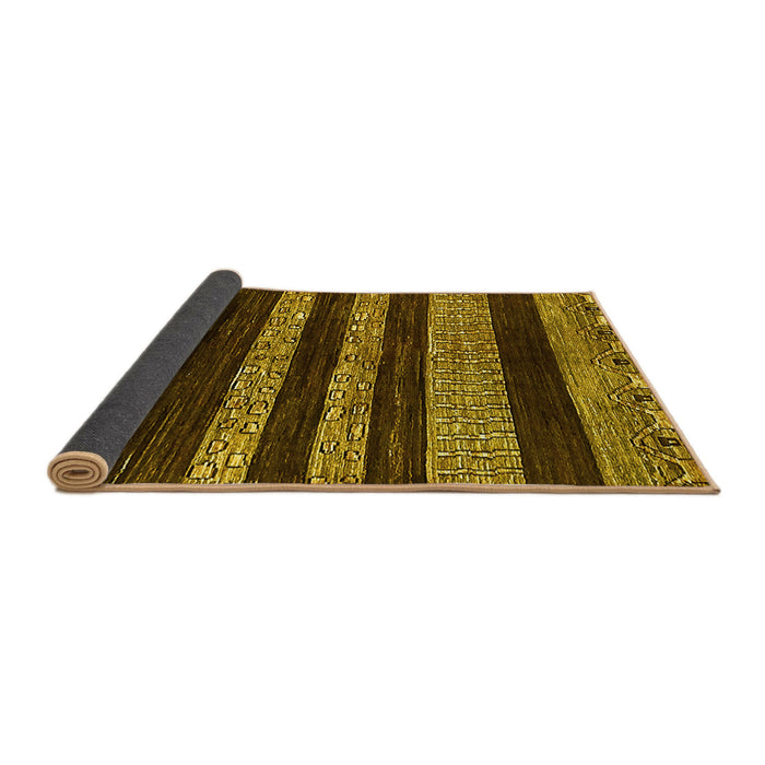Sideview of Abstract Yellow Modern Rug, abs415yw