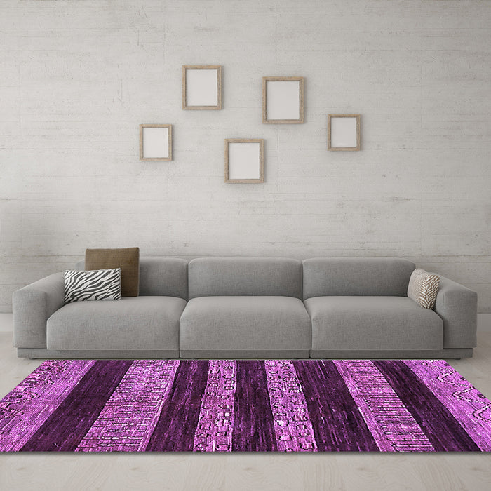 Machine Washable Abstract Purple Modern Area Rugs in a Living Room, wshabs415pur