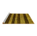 Sideview of Machine Washable Abstract Yellow Modern Rug, wshabs415yw