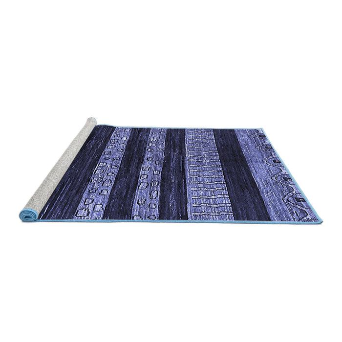 Sideview of Machine Washable Abstract Blue Modern Rug, wshabs415blu