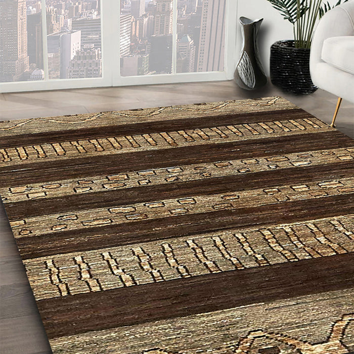 Abstract Red Modern Rug in Family Room, abs415