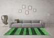 Machine Washable Abstract Emerald Green Modern Area Rugs in a Living Room,, wshabs415emgrn