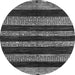 Round Machine Washable Abstract Gray Modern Rug, wshabs415gry